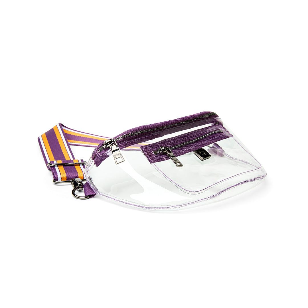 Clear Plastic with Purple & Gold Strap