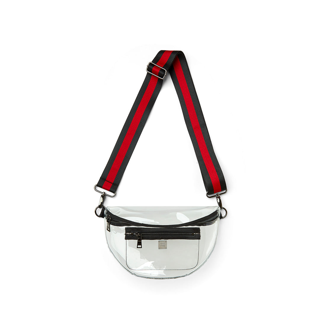 Clear Plastic with Red Black Strap