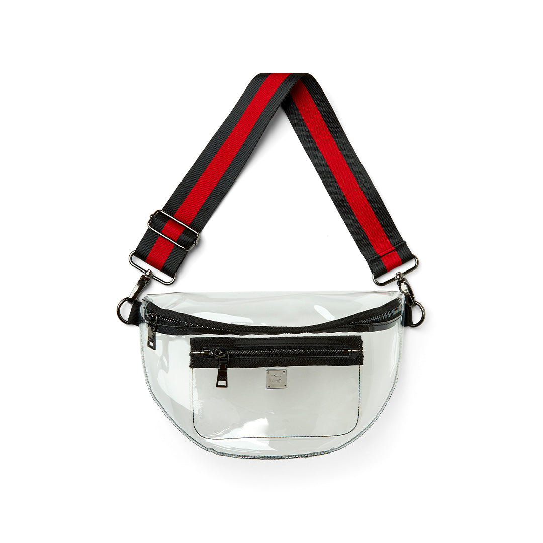 Clear Plastic with Red & Black Strap