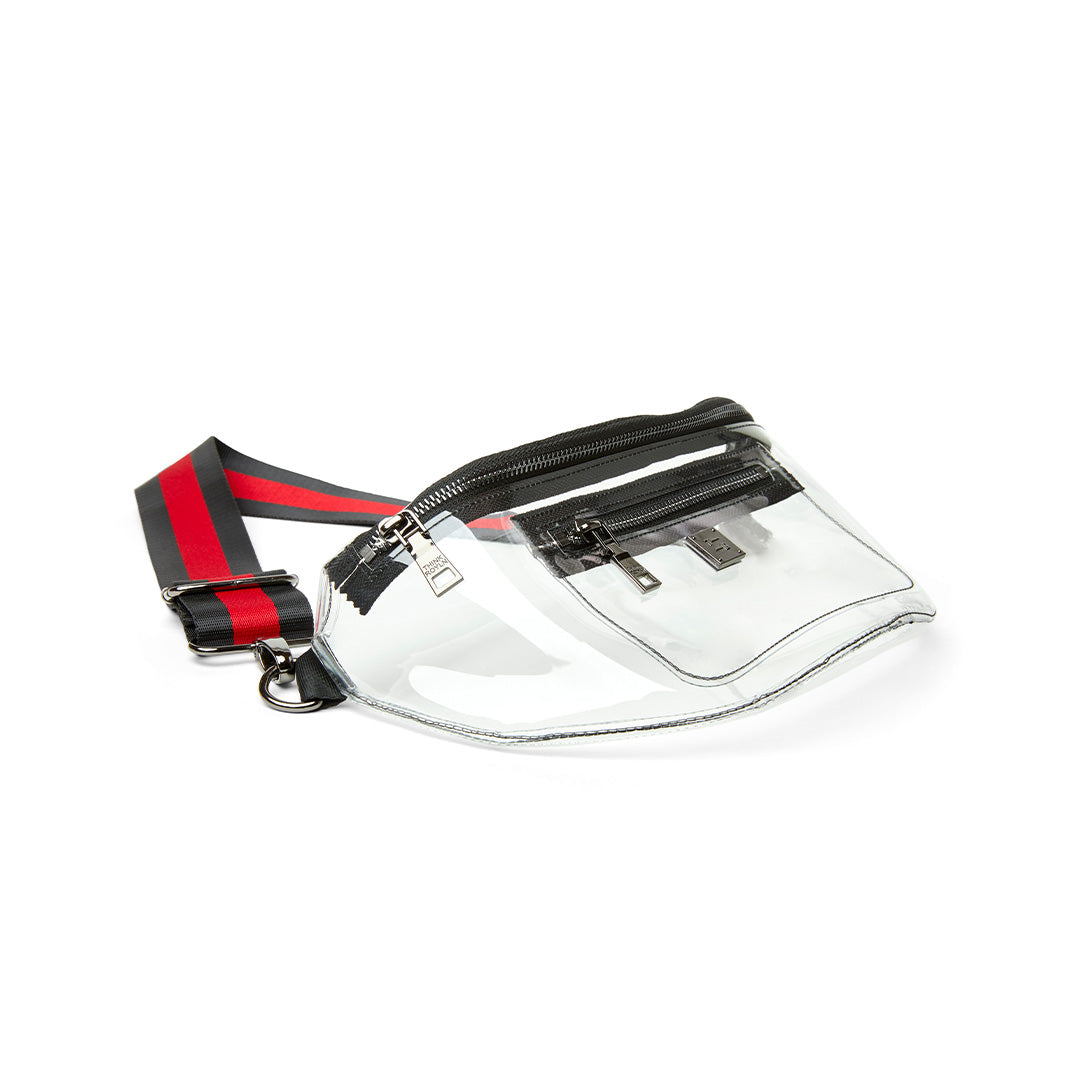 Clear Plastic with Red & Black Strap