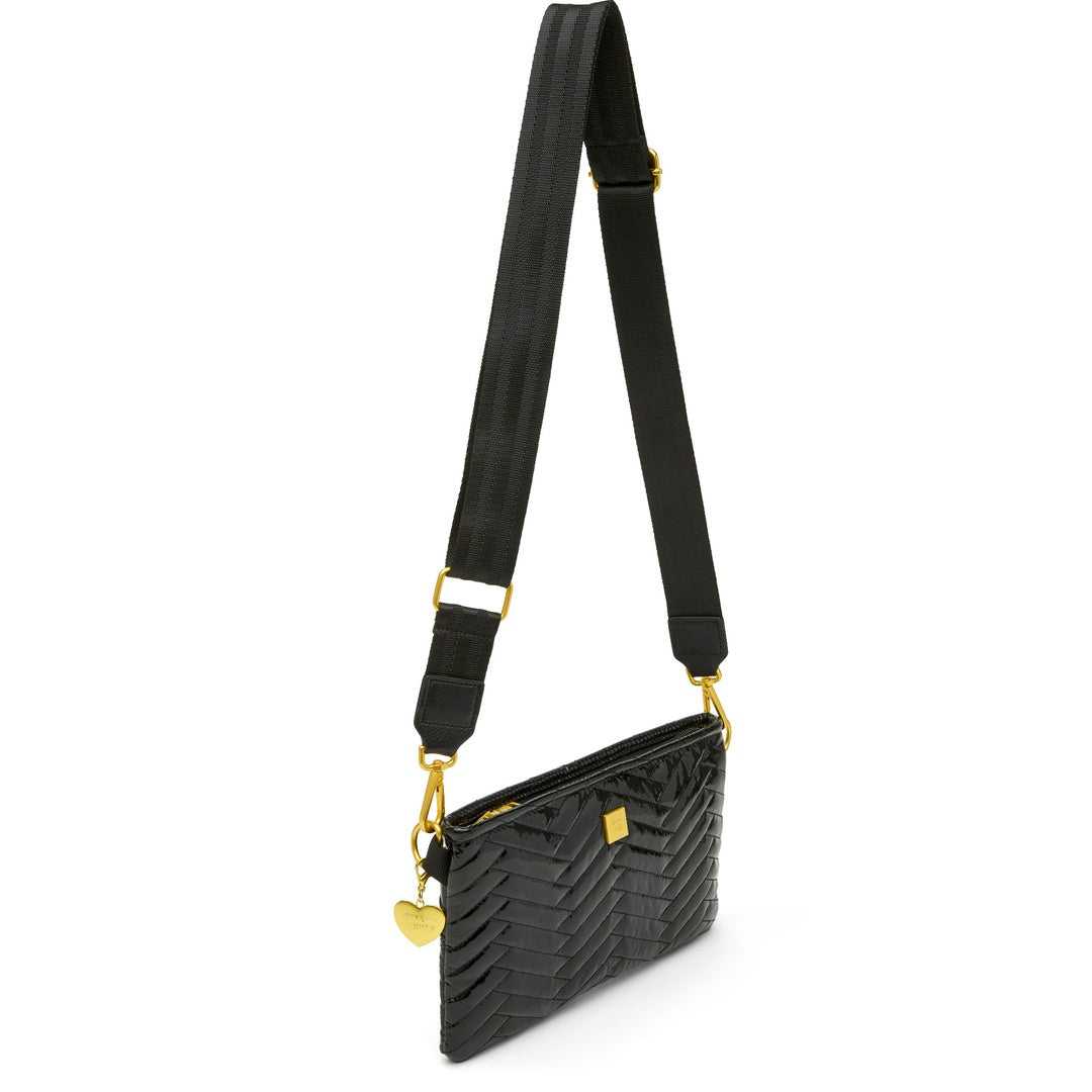 Black Patent with Moto Quilting