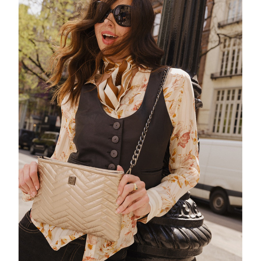 Pearl Cashmere with Moto Quilting