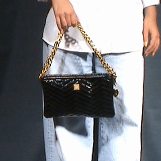 Black Patent with Moto Quilting