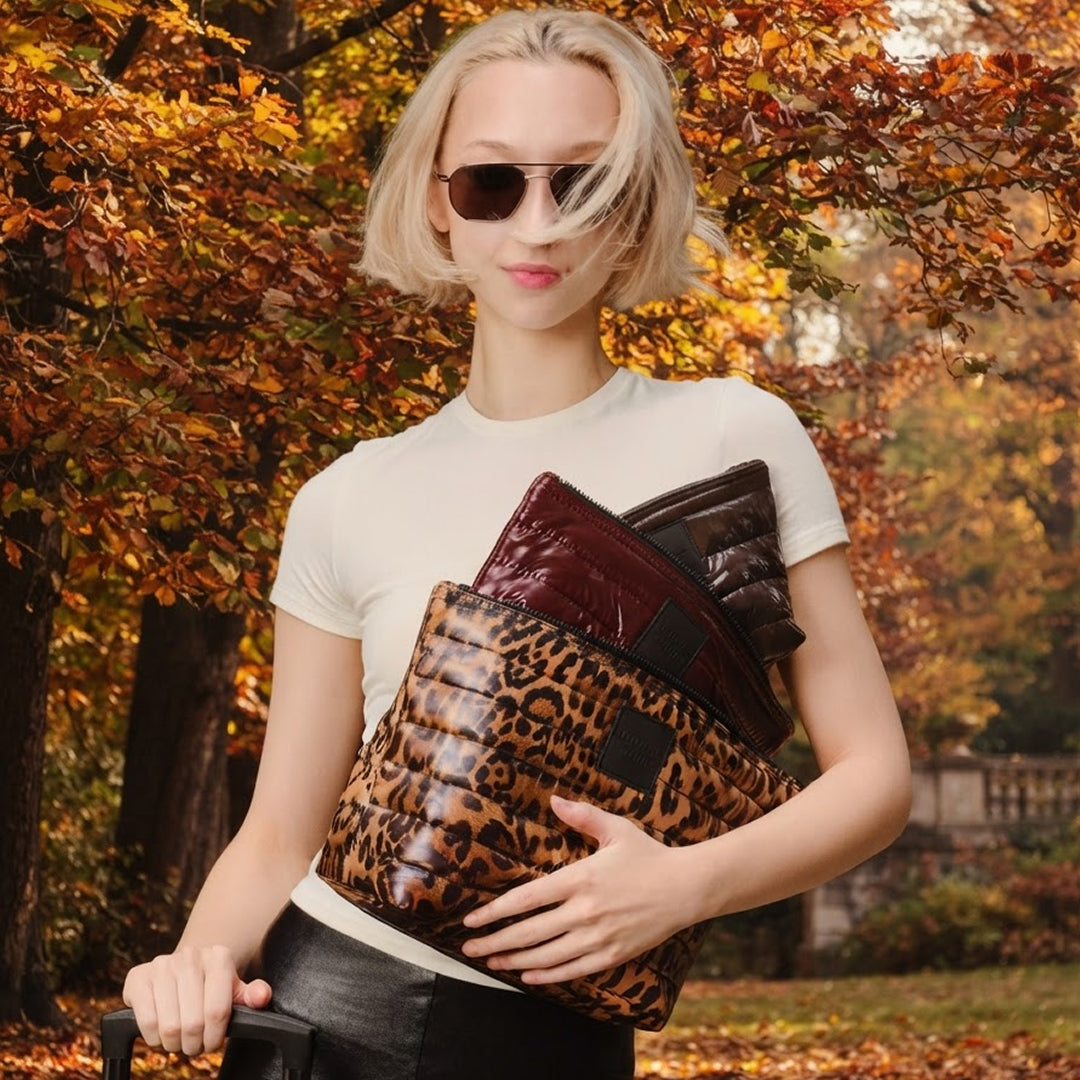Leopard Glossy Deep Burgundy and Glossy Chocolate