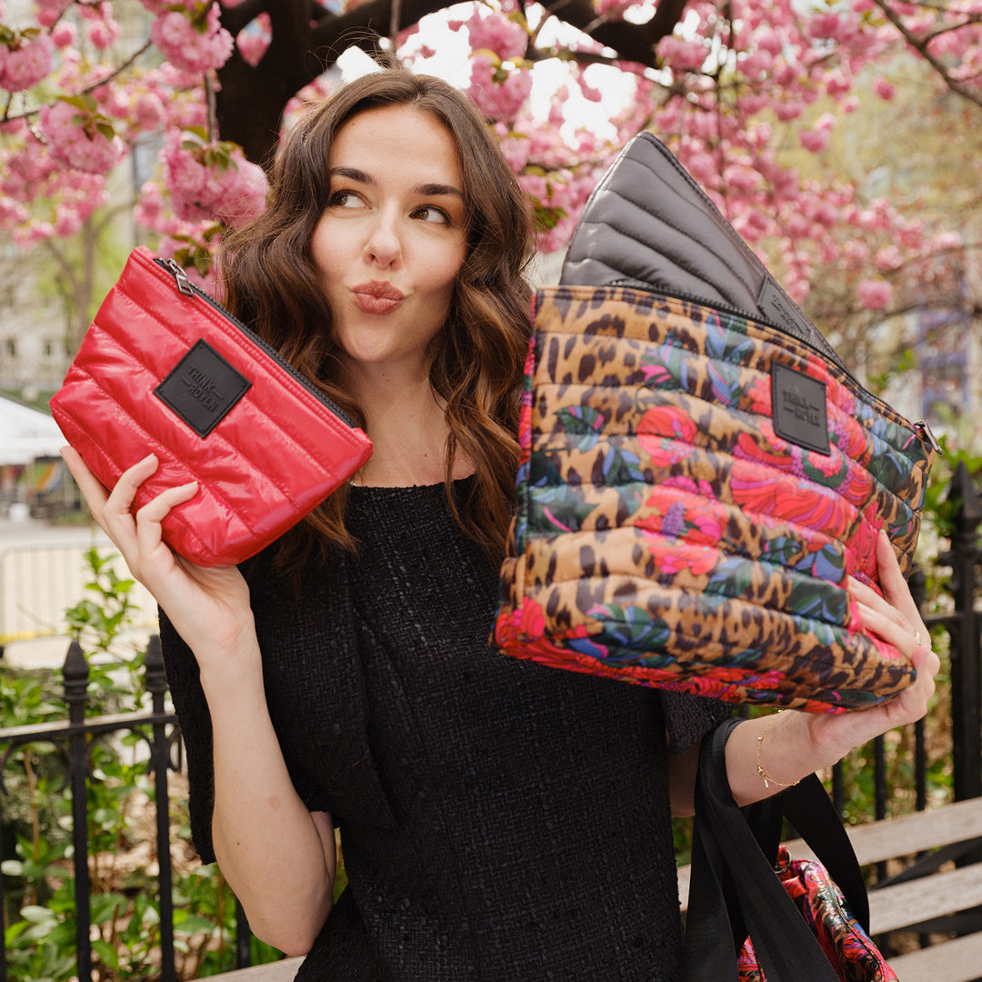 Leopard Floral Pearl Black and Lipstick Patent