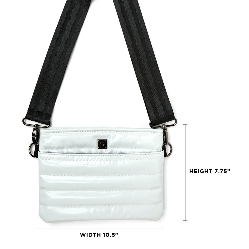 White Patent with Black Strap