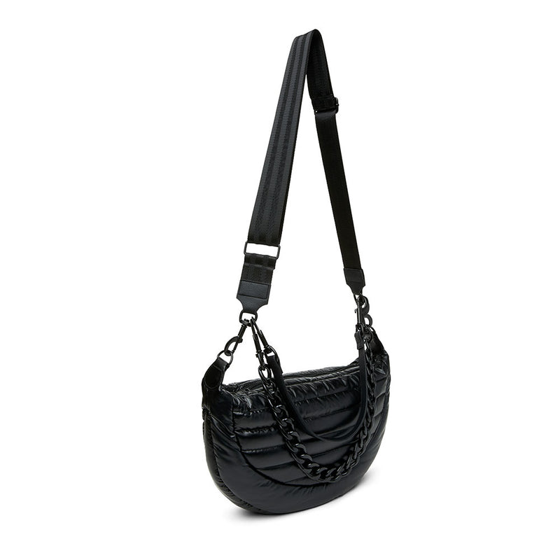 Elegant Designer Half-moon Patent Crossbody Handbags – Think Royln